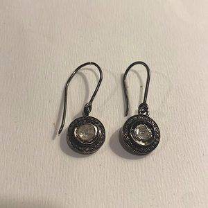 REAL mine-cut pave DIAMOND earrings